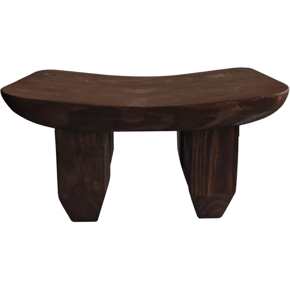 Handcrafted Solid Wood - Raw Timber Oval Four-Legged Stool, Living Room Mini Coffee Table Decor, Sturdy Home Decor Piece