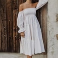 thumbnail image 4 of Heliisoer Femmes Robe Casual Solide Arc Champignon Longue Robe, 4 of 9