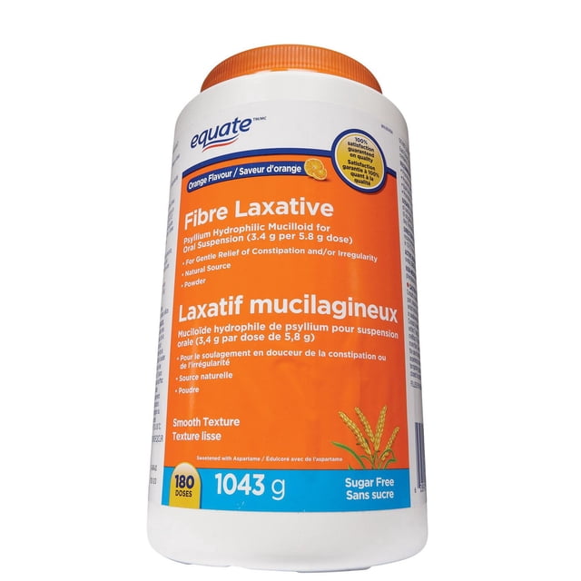 Equate Laxatif mucilagineux Saveur d'orange Sans sucre