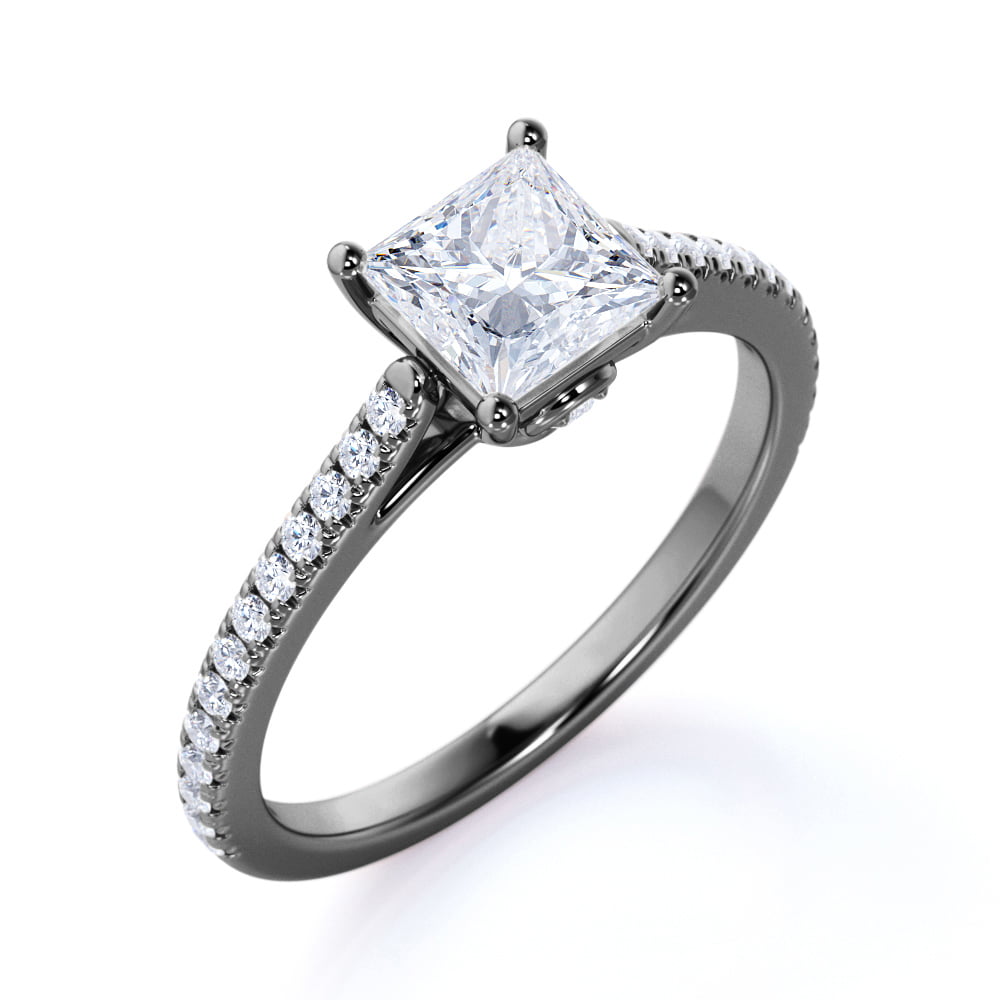 Details about   925 Sterling Silver Princess Shape 2.50 Carat Solitaire Women's Anniversary Ring 