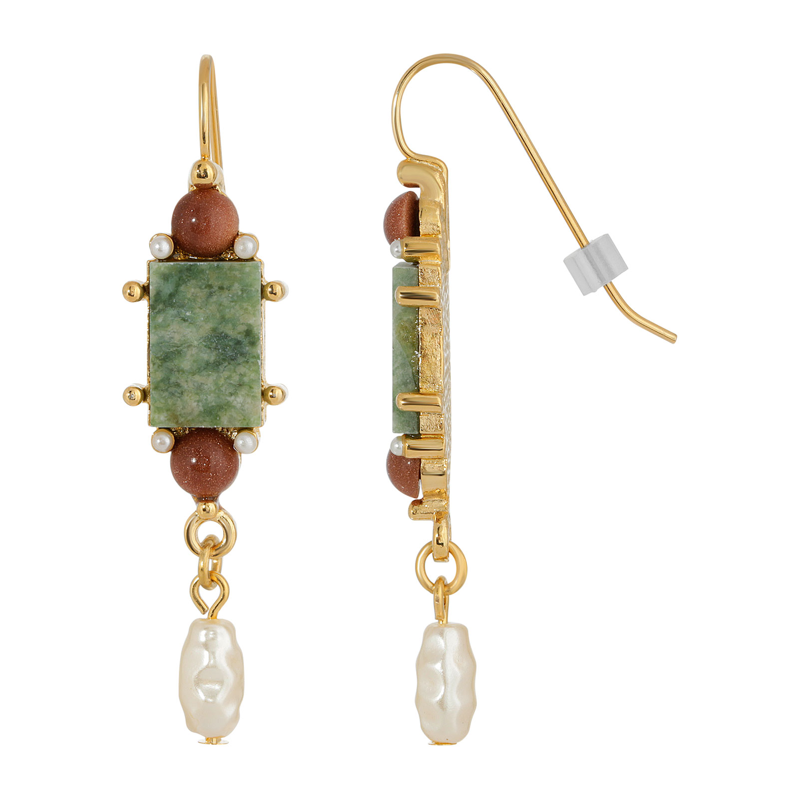 1928 Jewelry 1928 Jewelry SemiPrecious Aventurine Green Rectangle