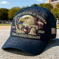 thumbnail image 2 of US 250th Anniversary Celebration Hat, Adjustable Retro Bald Eagle Patriotic Cap for Men Women, 2 of 6