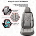 thumbnail image 6 of 2009 for Nissan Maxima Custom Fit Seat Covers Faux Leather Upholstery Protection Model Specific Padded Support Armrest Compatible, 6 of 10