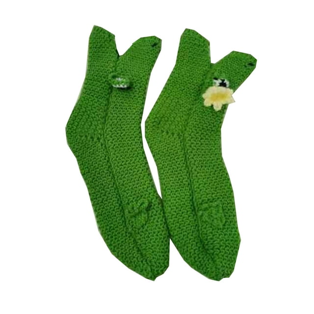 ZAXARRA Chaussettes Décontractées pour Femmes Hiver Automne, Style Animal Patchwork Antidérapant Chaussettes de Sol
