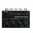 thumbnail image 1 of Mezclador Estéreo Pasivo de 4 Canales Mini Mezclador de Audio Mezclador de Sonido Portátil Entrada Ruido Ultra Bajo para Estudio en, 1 of 8