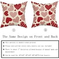thumbnail image 5 of Valentines Day Pillow Covers 20x20 Set of 2 Buffalo Plaid Polka Dot Stripes Red Love Heart Print Decorative Throw Pillows Rustic Valentine Themed Pillow Cases Decor for Couch Sofa Bed, 5 of 6