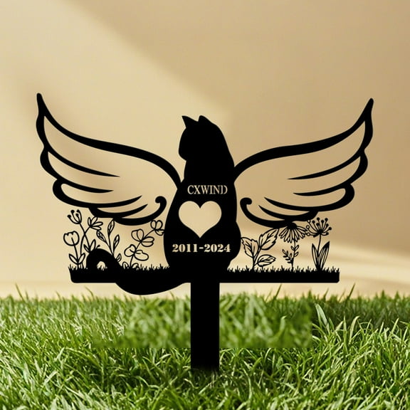 Custom Personalized Cat Memorial Stake, Metal Stake, Cat Loss, Sympathy Sign, Pet Grave Markers, Remembrance Stake