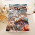 thumbnail image 5 of Manfei Cartoon Seashell Queen Sheets,Calm Sea Water Queen Sheet Sets,Brown,4-Piece,1 Flat Sheet, 1 Fitted Sheet and 2 Pillowcases, 5 of 7