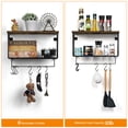 thumbnail image 5 of SoildPal Wall Mounted Towel Shelf with Towel Bar and Hooks, 2 Tier Floating Bathroom Storage Shelf with Towel Rack for Bathroom Bedroom Laundry Room, 5 of 7