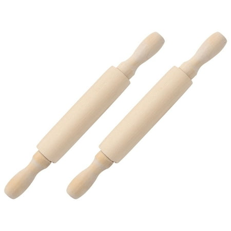 

HOMEMAXS 2Pcs Mini Rolling Pin Kids Rolling Pin Non-stick Rolling Pin Pastry Dough Roller Clay Rolling Pin