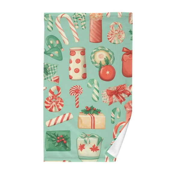Christmas Gifts Candy Cotton Face Towels Soft Hand Towel Absorbent Bathroom Towel for Kitchen Hotel Decoration