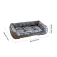 thumbnail image 3 of Sahpxhe Dog Bed, Rectangular High Bolster Warm Plush Pet Bed With Geometric Line Print For Indoor Cats And Small Medium Dogs, 3 of 6