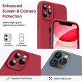 thumbnail image 2 of Liquid Silicone Case for iPhone 11 Pro Max, [Flat Edge Design] [Camera Protection] [Anti Fingerprint] 4 Layers Protect Scratch Proof Anti Drop Microfiber Phone Cover, 6.5", Red, 2 of 14