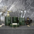 thumbnail image 3 of Watson Bathroom Accessories - Dark Green Ceramic Octagon Shape Bathroom Accessory Set, 3 of 5