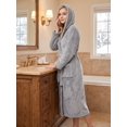 thumbnail image 5 of Loritta Secret Robes for Women, Long Length Hooded Soft Fleece Bathrobe Winter Plush Sleepwear Womens Robes with Pockets & Waist Belt, 5 of 7