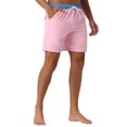 thumbnail image 4 of INSPIRE CHIC Men's Contrast Color Elastic Waist Lining Surfing Drawstring Swimming Shorts 32 Pink, 4 of 6
