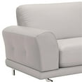 thumbnail image 4 of Natural Greige Modern Leather Sofa in Dove Gray/Brushed Silver, 4 of 5
