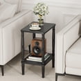 thumbnail image 6 of Small Side Table for Small Spaces, Vintage End Table, Narrow Couch Side Table with Storage, Skinny Nightstand Bedside Table for Bedroom, Living Room, Farmhouse, No-Tool Assembly. (Black), 6 of 8