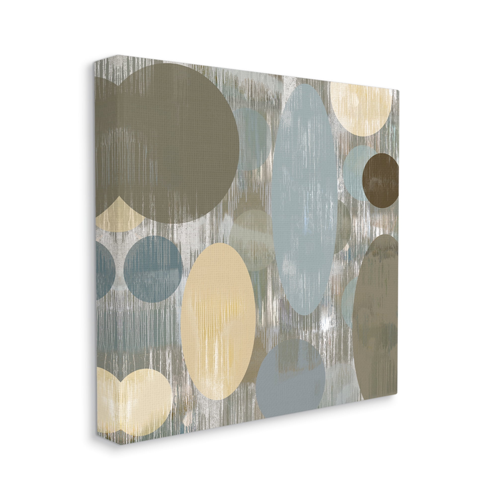 Stupell Industries Modern Ovals Abstraction Abstract Painting Gallery Wrapped Canvas Print Wall Art, 17 x 17