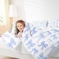 thumbnail image 3 of Erosebridal Fashion Blue Bow Twin Bedding Sets for Girls, Princess Ribbon Bedding Comforter Set, Colorful Stars Reversible, 7-Piece, 3 of 6