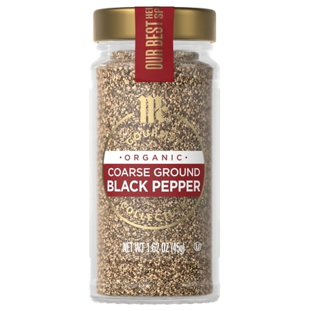 Pack Of 2 McCormick Gourmet Organic Coarse Ground Black Pepper, 1.62 oz (Package May Vary)
