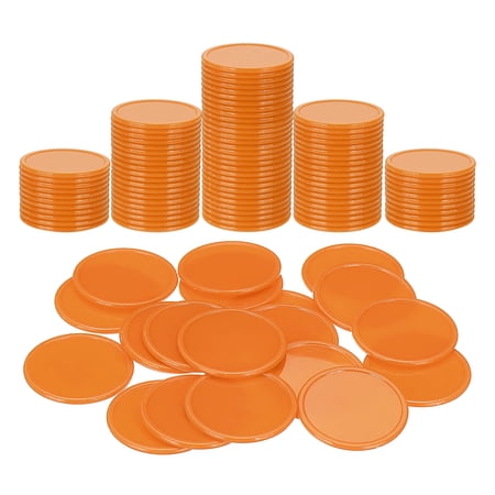 Uxcell 200 Pack Plastic Poker Chips 1.5 Inch Learning Counters Counting Counters Disks Markers Opaque Game Tokens for Game Play Math Counting Brown
