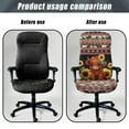 thumbnail image 4 of Renewold American Tribal Highland Cow Sunflower Cow Print Office Chair Cover Spandex Computer Desk Chair Cover Anti-slip Decorative High Back Chair Slipcover with Elastic Bottom Home Office Decor, L, 4 of 7