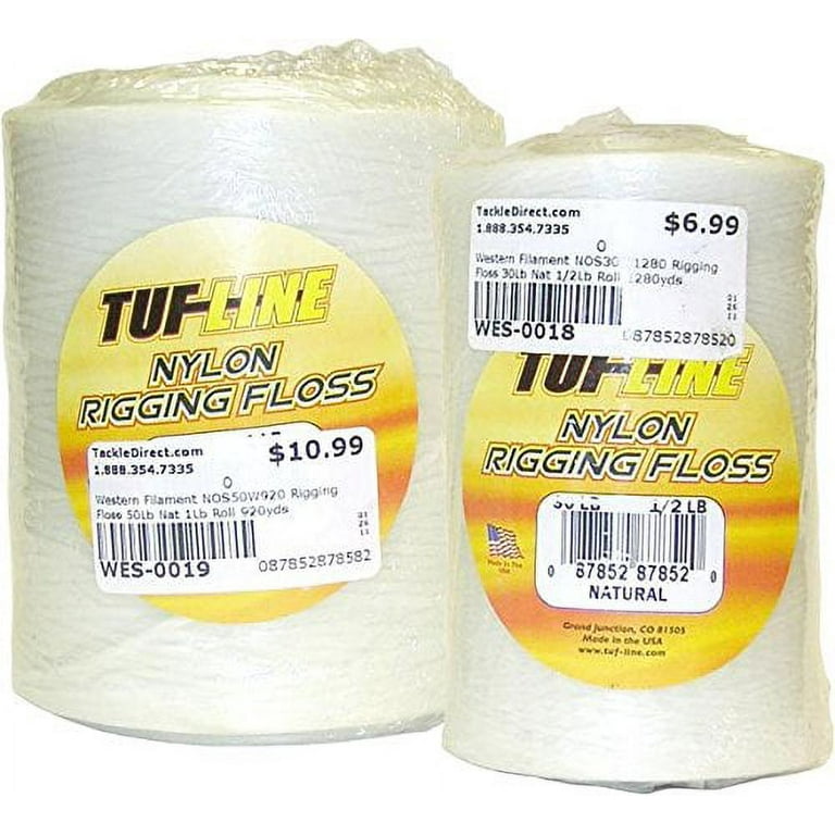 Tuf-Line NOS30W1280 Nylon Rigging Floss Natural 30 lb 1/2Lb Roll