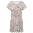 thumbnail image 3 of Pink Flower Cherry Blossoms Sundress Short Sleeve Dress Summer Women Clothes Dress for Women Dresses, 3 of 7