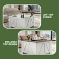 thumbnail image 5 of Uforic White Rustic Lift-Top Coffee Table with Storage, Power Outlets & USB Ports for Living Spaces, Bedrooms, and Home Workspaces, 5 of 9