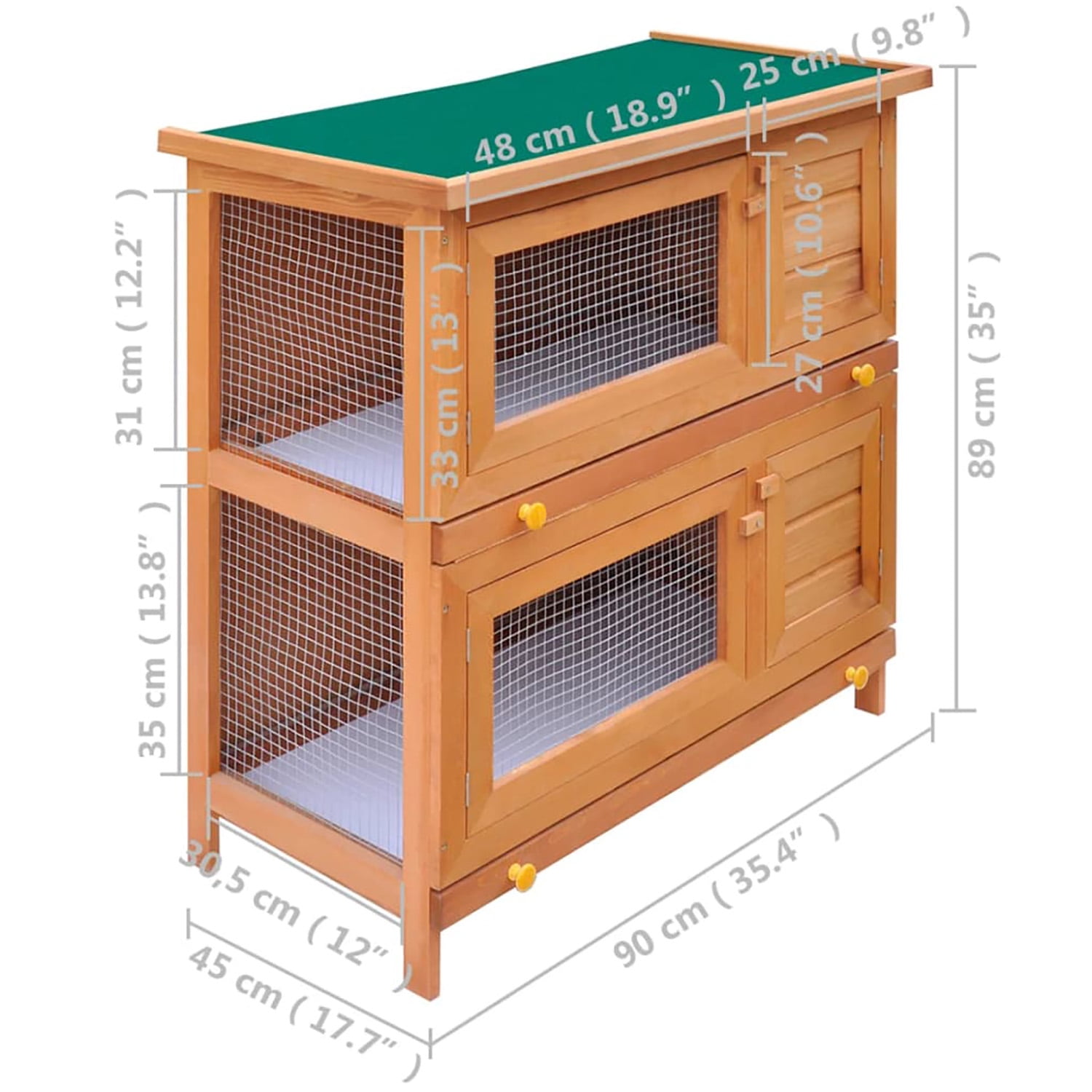 Pefilos 33" Wooden Hamster Cages, Guinea Pig Hutch with Independent Storage Cabinet, Small Animal Pet House for Indoor, Dark Beige Pefilos 33" Wooden Hamster Cages, Guinea Pig Hutch with Independent Storage Cabinet, Small Animal Pet House for Indoor, Dark Beige