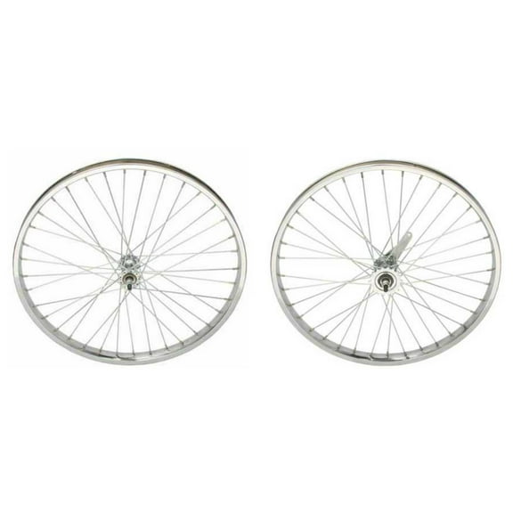 Chrome Steel 24" by 2.215 Wheel Set. Front and Back Coaster Wheel.