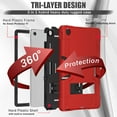 thumbnail image 4 of Decase Heavy Case for Lenovo Tab M10 Plus 2022 3rd Gen 10.6 Inch, Hybrid Shockproof Rugged Case with Built-in Kickstand, Red+Black, 4 of 9