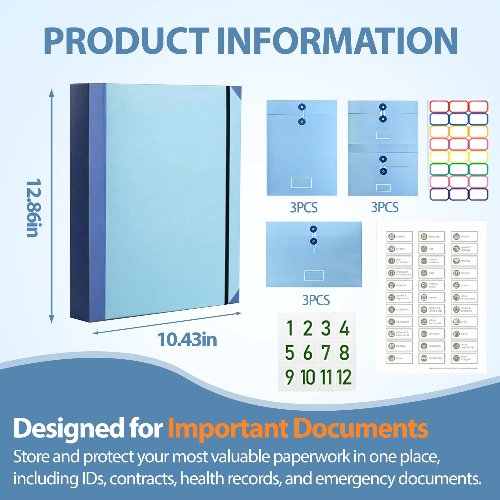 The Life Book Document Organizer - Binder for Important Documents, The Folio in Case I Die Binder, Family Emergency Planner, End of Lifeorganizer Paper File Folio Organizer with Labels