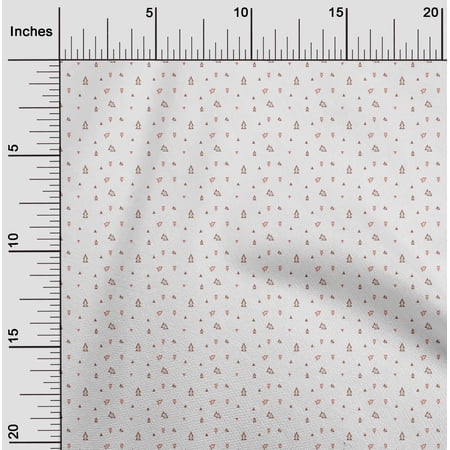 oneOone Georgette Viscose Rust Brown Fabric Triangle Shape Geometric Sewing Fabric by The Yard Printed DIY Clothing Sewing Supplies 42 Inch Wide