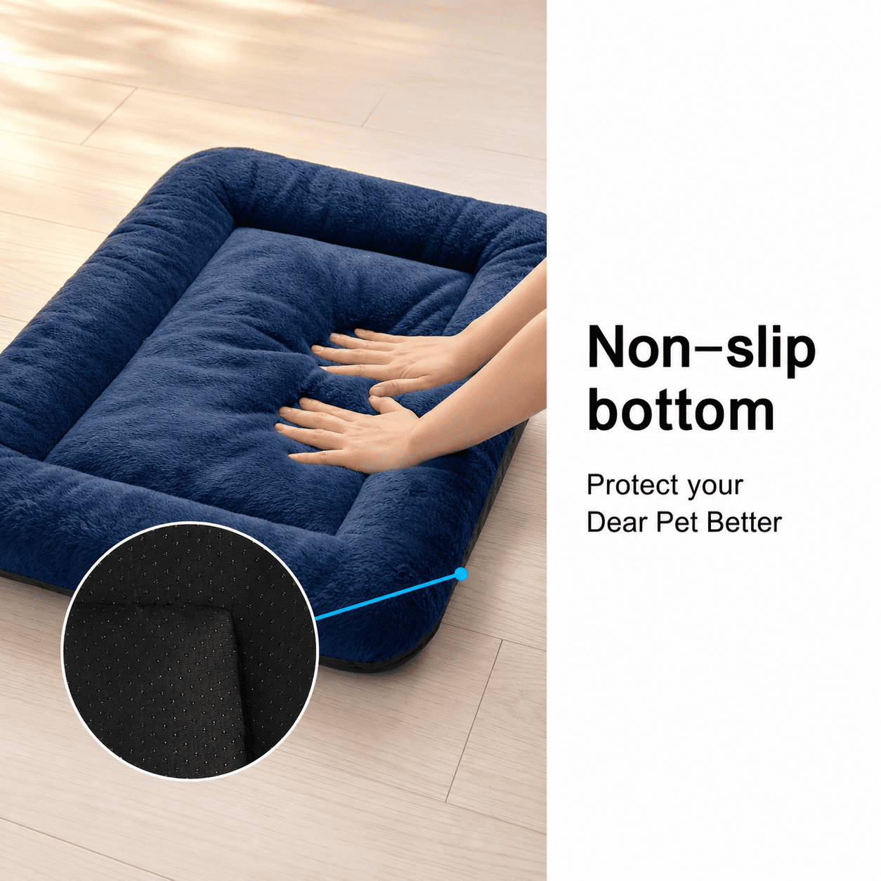 Dog Crate Pad Bed for Small Dogs, Navy Blue, 24"L x 18"W