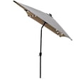 thumbnail image 4 of Solar Umbrellas, 10 x 6.5FT Patio Umbrellas with 26 LED Lights, Rectangular Outdoor Umbrellas with Crank and Push Button Tilt Adjustment, Table Market Umbrella for Garden Backyard Pool, Medium Grey, 4 of 7