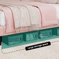 thumbnail image 4 of Upholstered bed frame, LED bed frame with PU artificial leather, adjustable gimbal bed frame My Lux Decor Round, 4 of 6