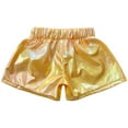 thumbnail image 3 of YONGHS Girls Shiny Metallic Shorts Hot Pants Disco Dance  Party Performance Costumes Yellow 7-8, 3 of 7