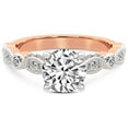 thumbnail image 3 of IGI Certified 1 Carat Round Shape Lab Grown Diamond Engagement Ring | 14K Rose Gold |Larisa Side Stone Diamond Ring | FG-VS1-VS2 Quality Friendly Diamonds, 3 of 5