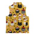 thumbnail image 5 of Xixirimido Cute Cats Christmas Theme Yellow Pattern Girls Boys Fleece Vest Kids Zip-up Vest Sleeveless Stand Collar Jacket with Pockets Fall Winter Outerwear for 7-8, 5 of 6