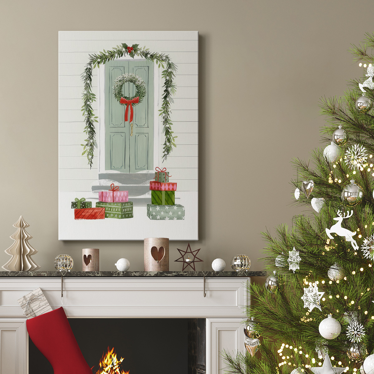 Festive Front Door Collection B- Gallery Wrapped Canvas