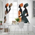 thumbnail image 5 of Fsddascl Black Women Blackout Curtains for Bedroom/Living Room, Thermal Insulated Kitchen Curtains, Abstract Art Nation Orange Geometric Tribal Grommet Darkening Window Treatment Drapes 52"x84"x2, 5 of 6
