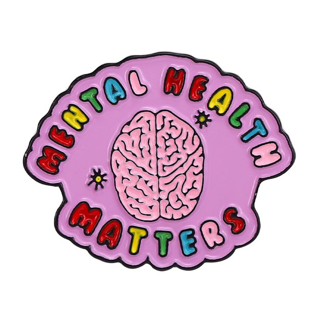 Salud Mental Palabras Cuerpo Cerebro Forma Personalidad Joyería Aleación Aceite Gota Metal Insignia Broche Regalo