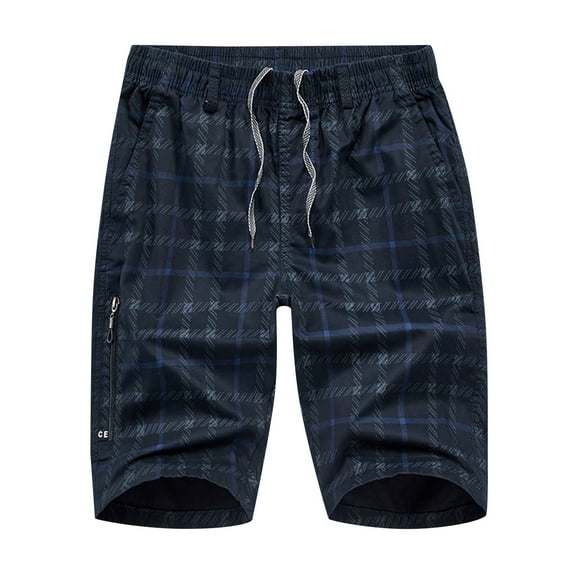 IROINNID Men's Summer Casual Fitness Cargo Elastic Stripe Printed Sports Shorts