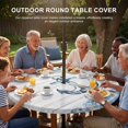 thumbnail image 3 of Round Outdoor Tablecloth with Umbrella Hole and Zipper, Blue Anchor Coastal Tablecloth with Elastic Waterproof, Summer Nautical Beach Coral Shell Patio Table Covers for 55" - 60" Picnic Pool Tables, 3 of 9