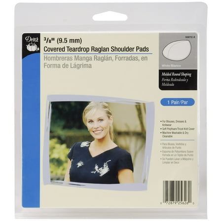 Dritz 3/8" Covered Teardrop Raglan Shoulder Pads 2/Pkg-White