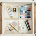 thumbnail image 5 of Martha Stewart Kerry 4 Pack Plastic Stackable Office Desk Drawer Organizers with Gold Trim, 6" x 6", 5 of 10