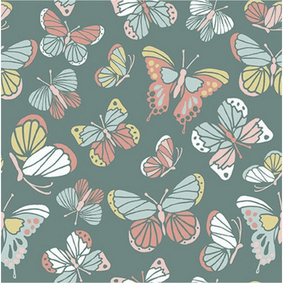 Studio E Blossom & Grow Butterfly Toss Multi Cotton Fabric By The Yard