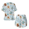 thumbnail image 2 of Sigee Sea Turtle for Sleepwear Casual Pjs with Pockets Women's Pajamas Sets Shorts 2 Piece Short Sleeve Lounge Sets Small, 2 of 9